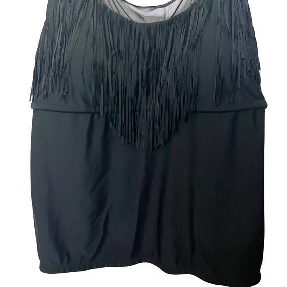 CATALINA SWIMWEAR TOP, SPAGHETTI STRAPS, PADDED BRA, WOMENS, 3X (22W-24W), BLACK - Picture 5 of 12